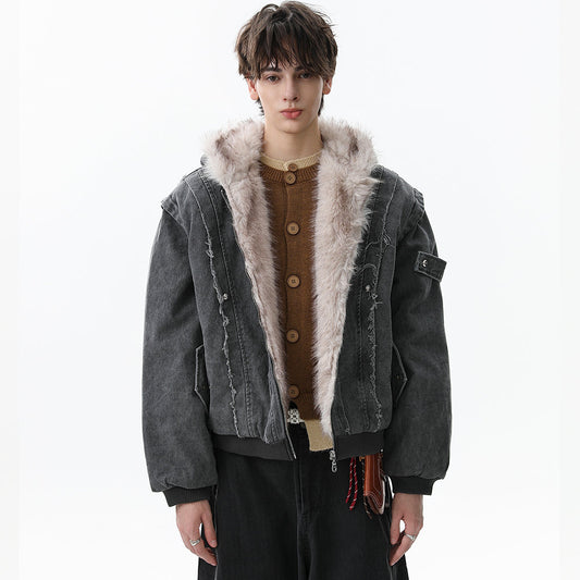 Vintage Distressed | Fur Winter Jacket - OMYGOODS