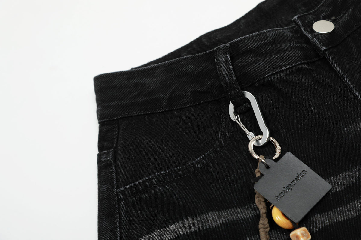 Vintage Embroidered Cross Washed Scimitar Jeans - OMYGOODS