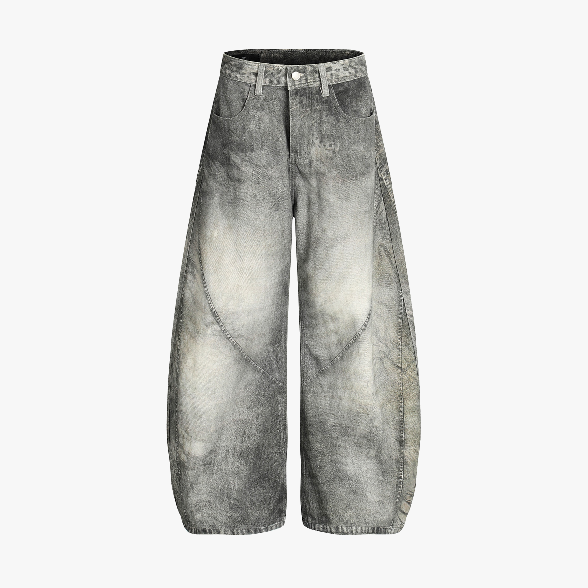 Vintage Heavy Distressed Washed Barrel Jeans - OMYGOODS