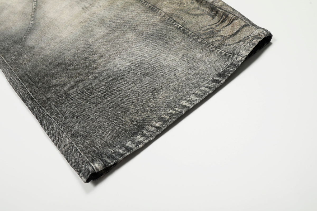 Vintage Heavy Distressed Washed Barrel Jeans - OMYGOODS