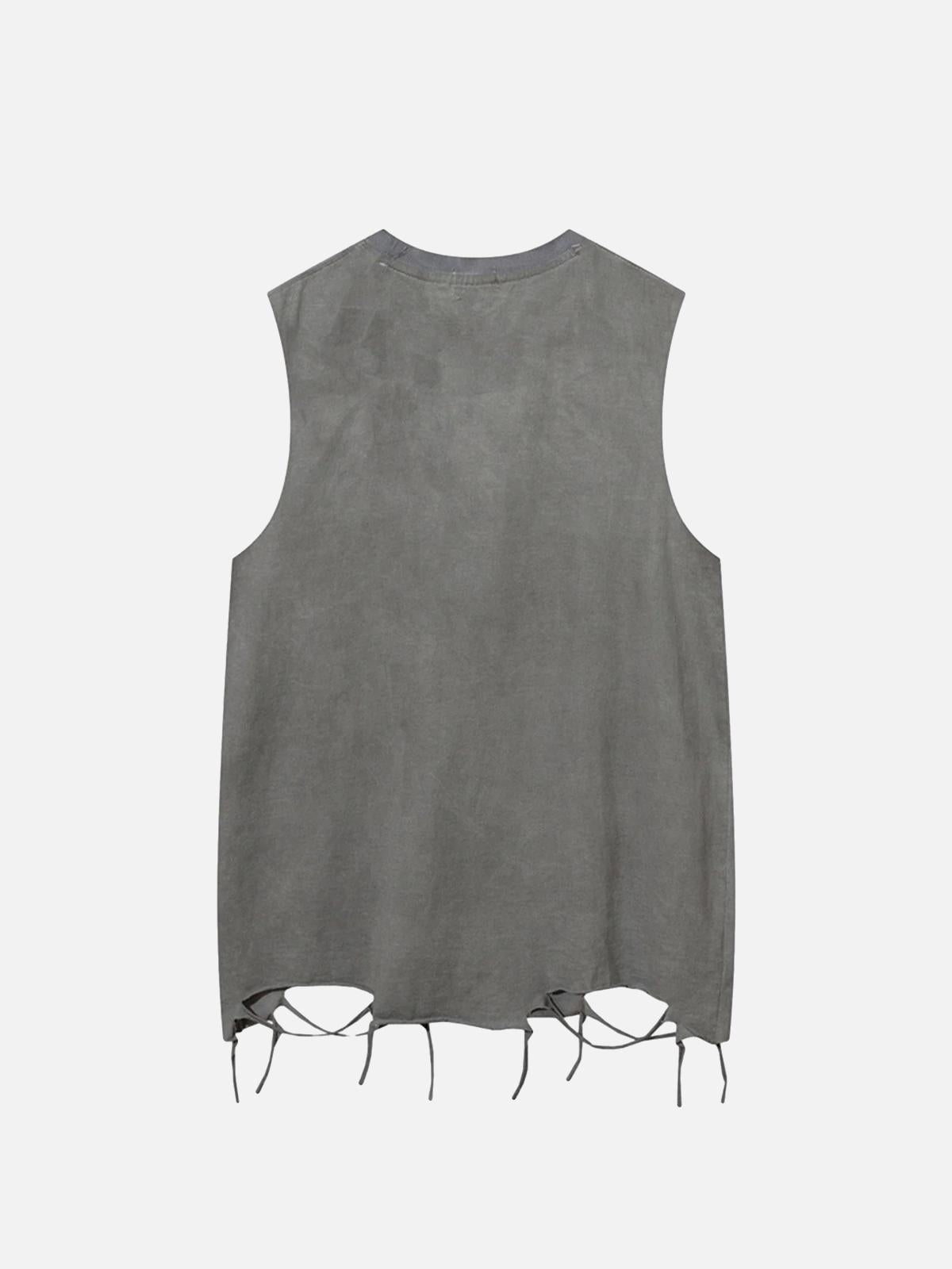 Omygoods Vintage Necklace Star Print Hip-Hop Tank Top