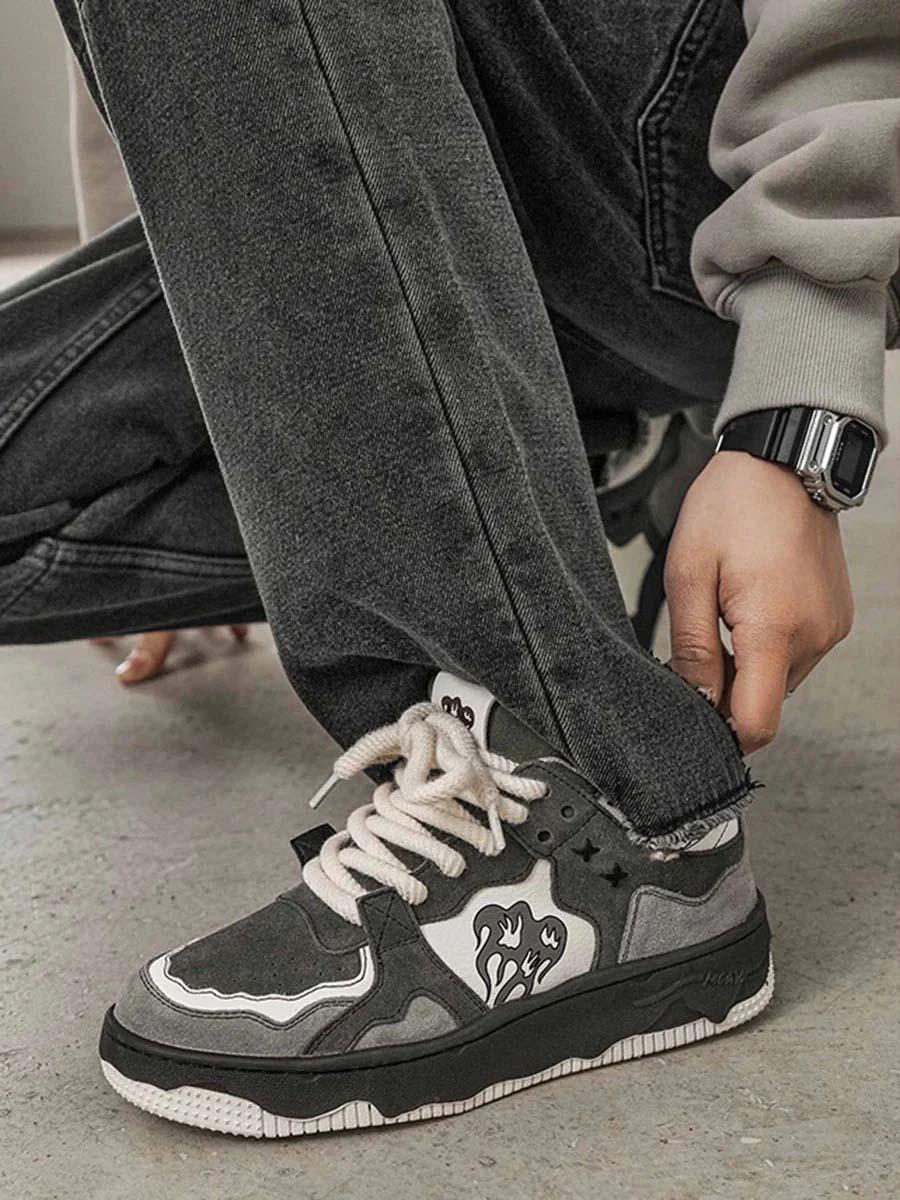 Omygoods Vintage Niche Casual Couple Skate Shoes