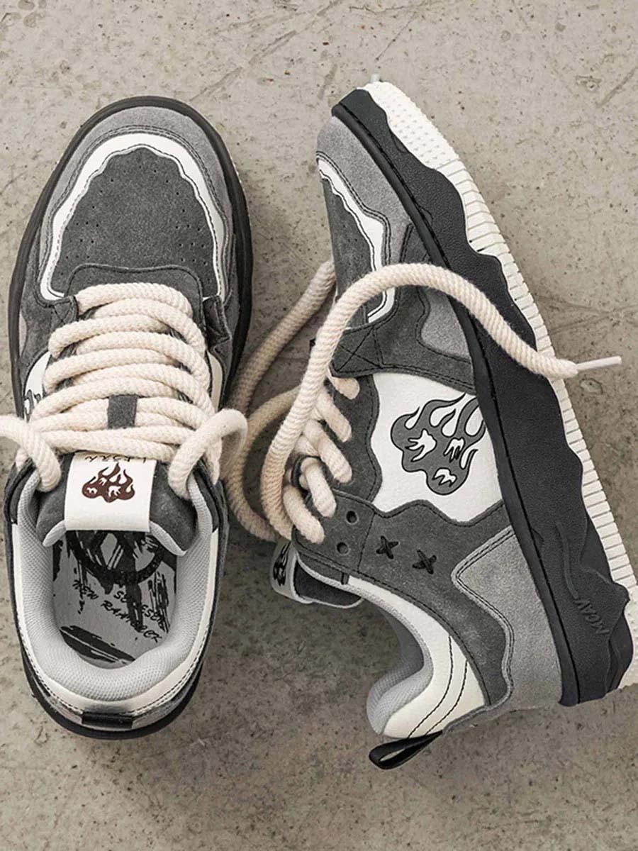 Omygoods Vintage Niche Casual Couple Skate Shoes