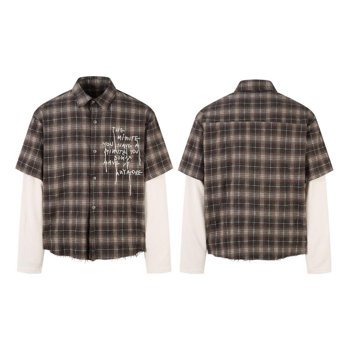 Vintage Plaid Contrast | Layered Sweatshirt - OMYGOODS