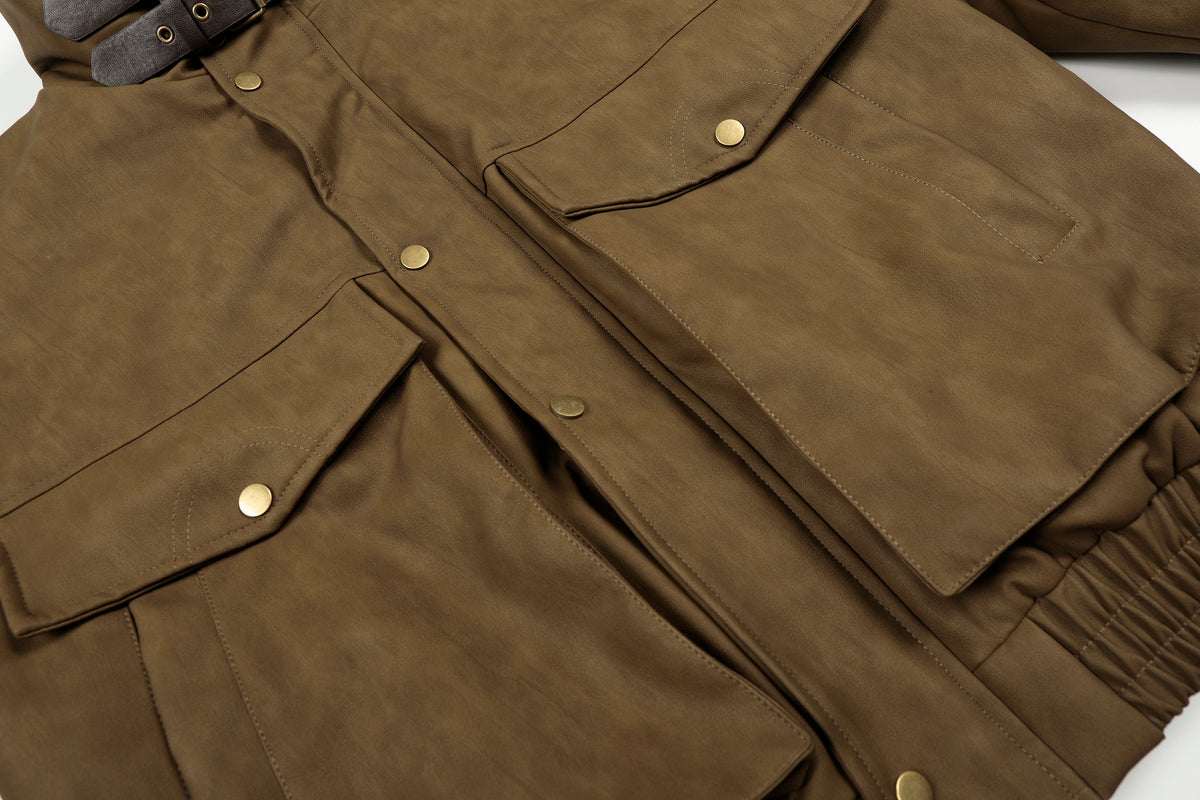 Vintage Pocket | Padded Suede Jacket - OMYGOODS