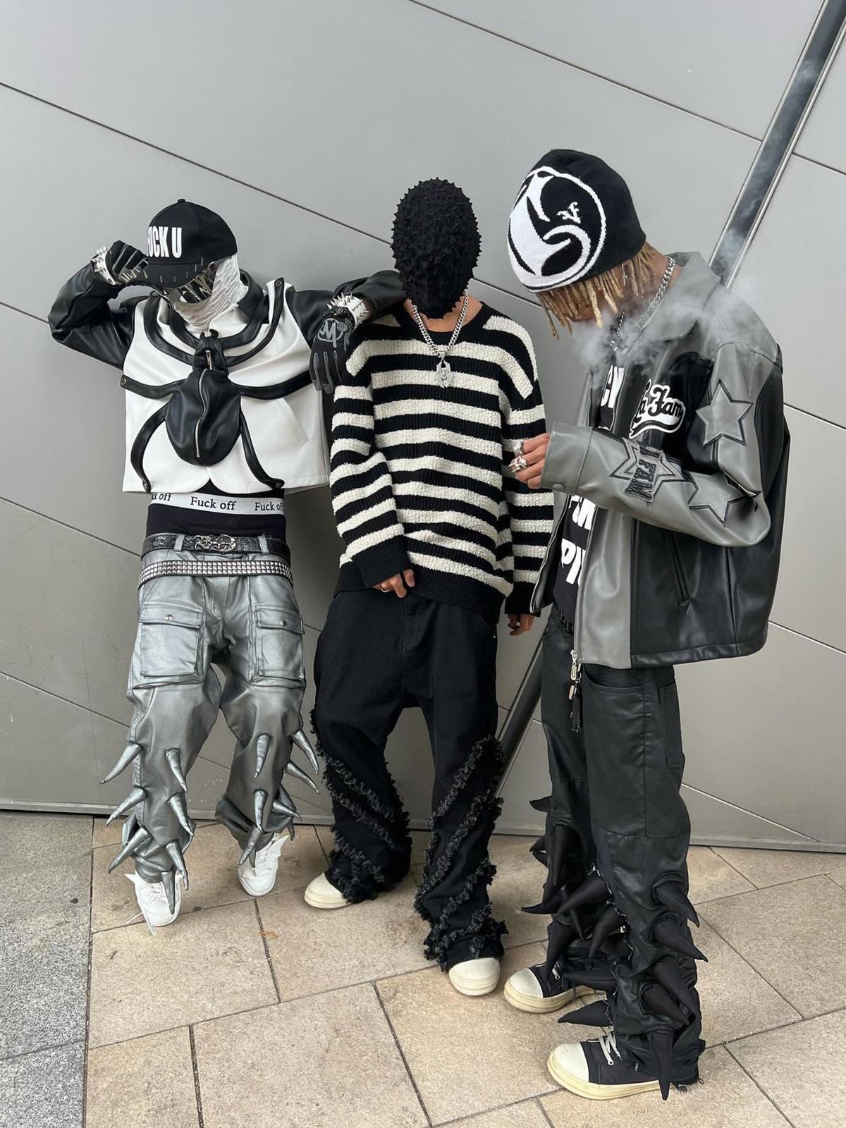 Omygoods Vintage Rough Edge Flared Jeans