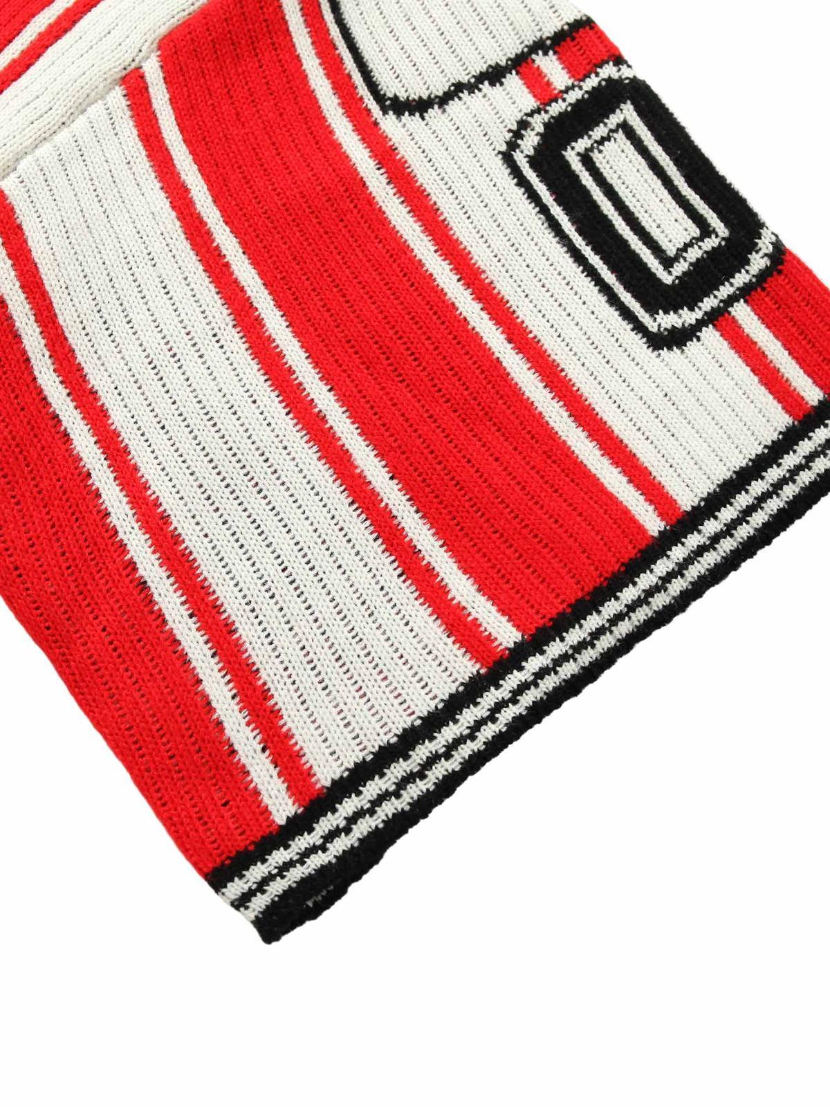 Omygoods Vintage Striped Baseball Short-Sleeved Knit Sweater