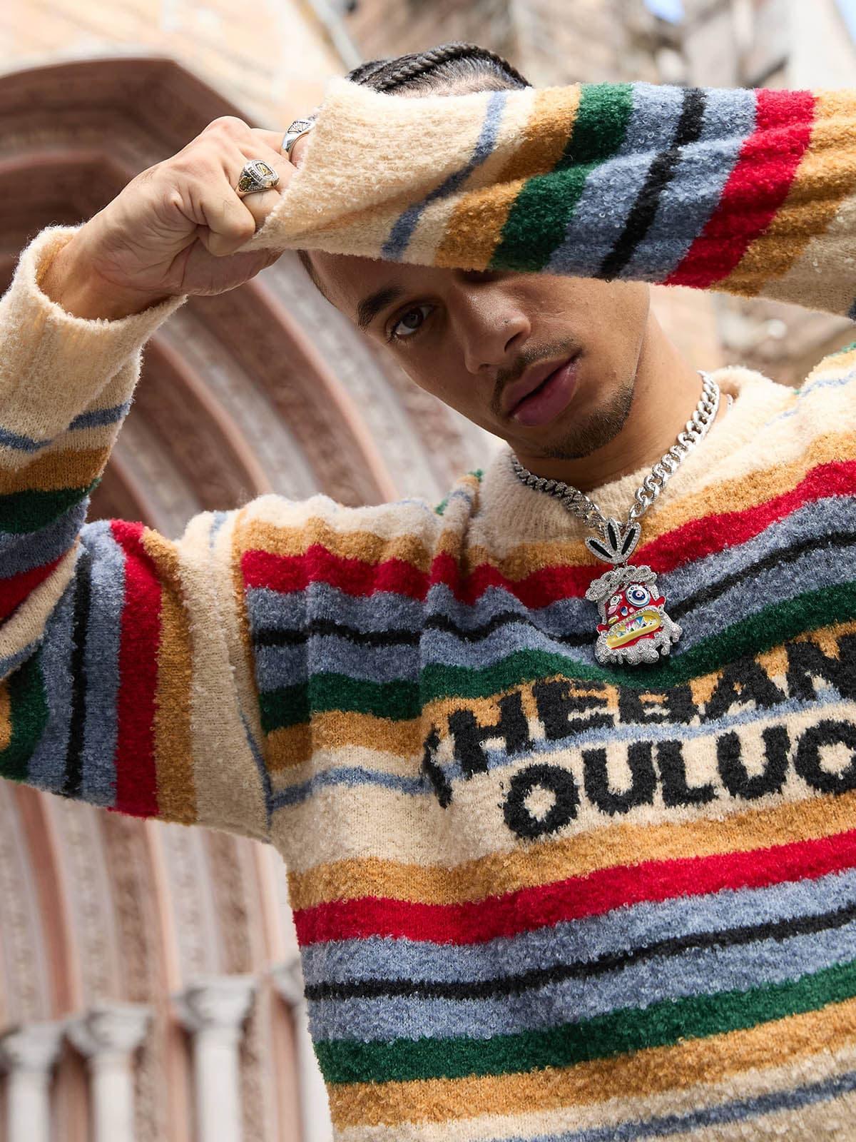 Omygoods Vintage Striped Sweater