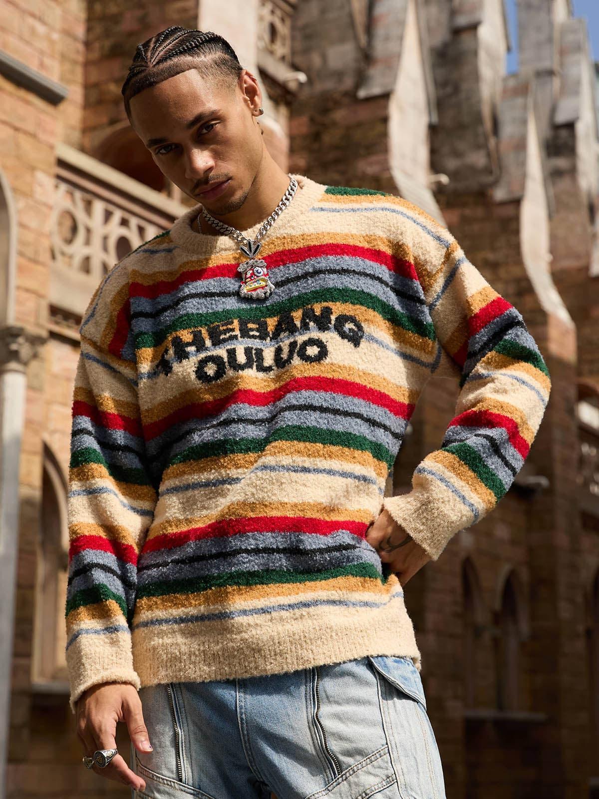 Omygoods Vintage Striped Sweater