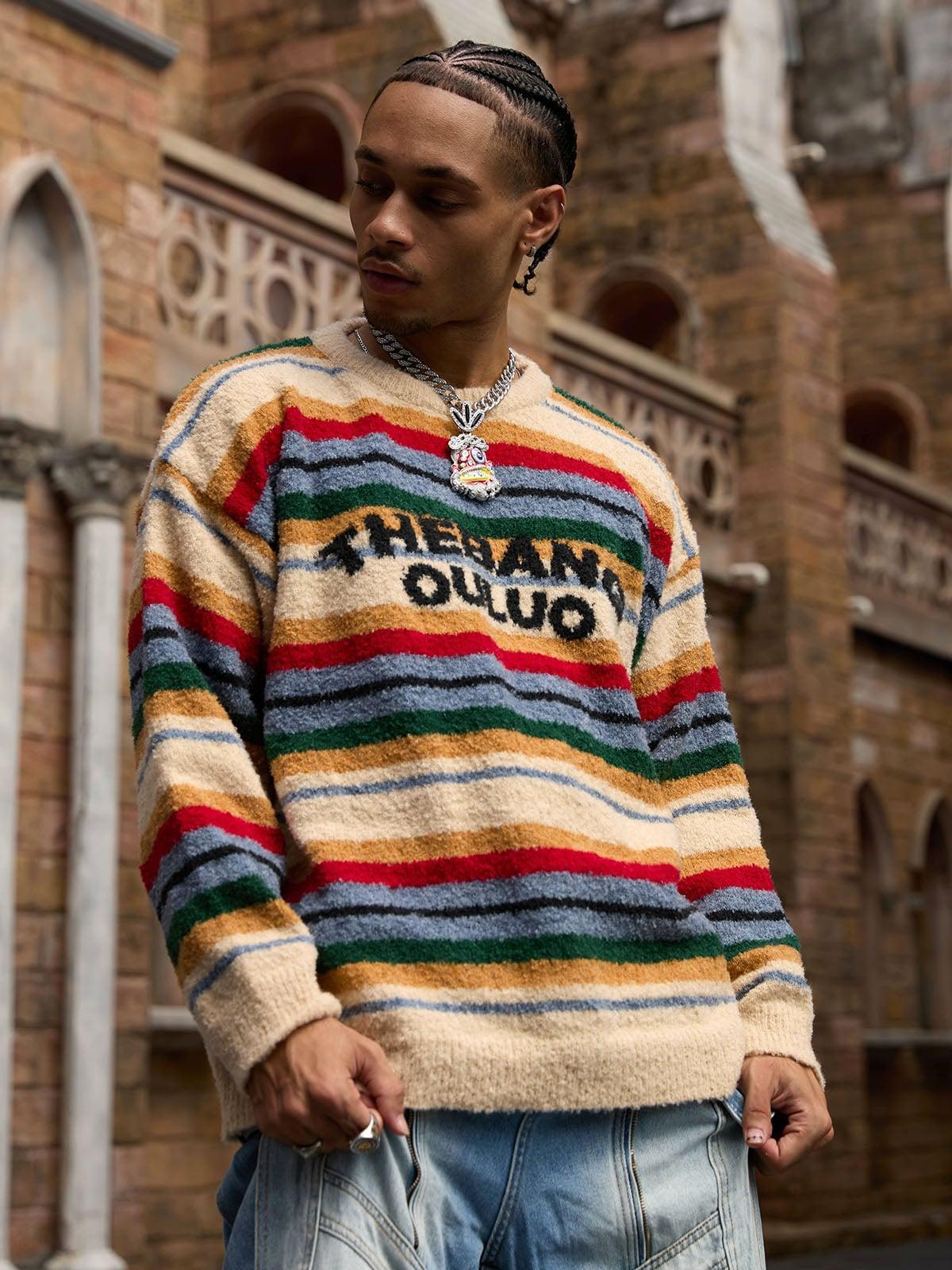 Omygoods Vintage Striped Sweater