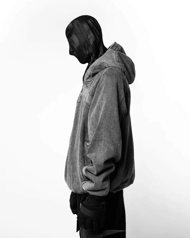Vintage Washed Pullover | Spliced Streetwear Essential Hoodie - OMYGOODS