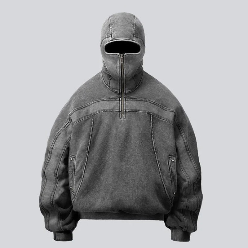 Vintage Washed Pullover | Spliced Streetwear Essential Hoodie - OMYGOODS