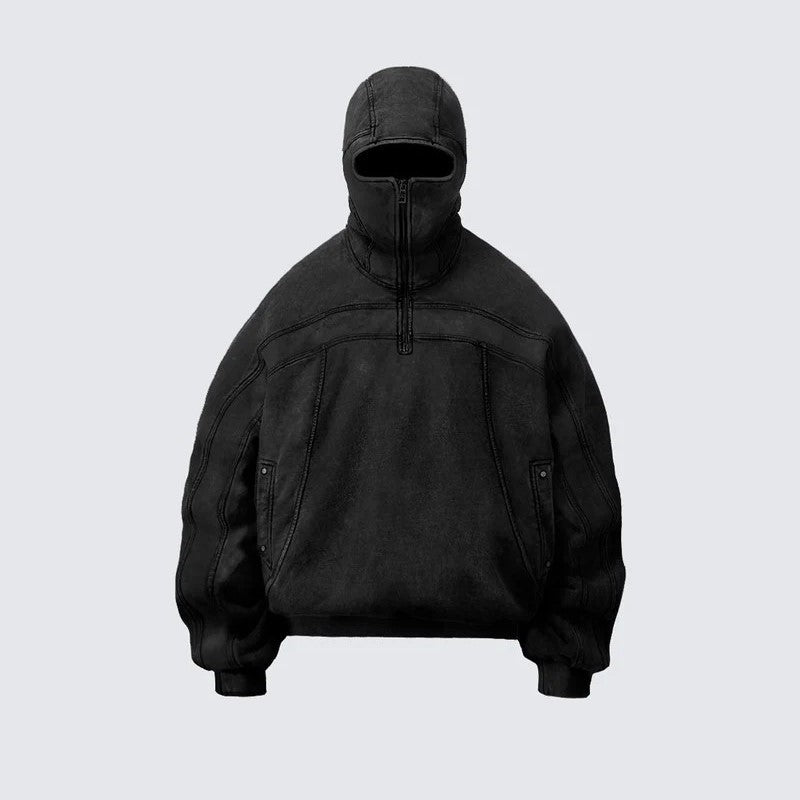 Vintage Washed Pullover | Spliced Streetwear Essential Hoodie - OMYGOODS