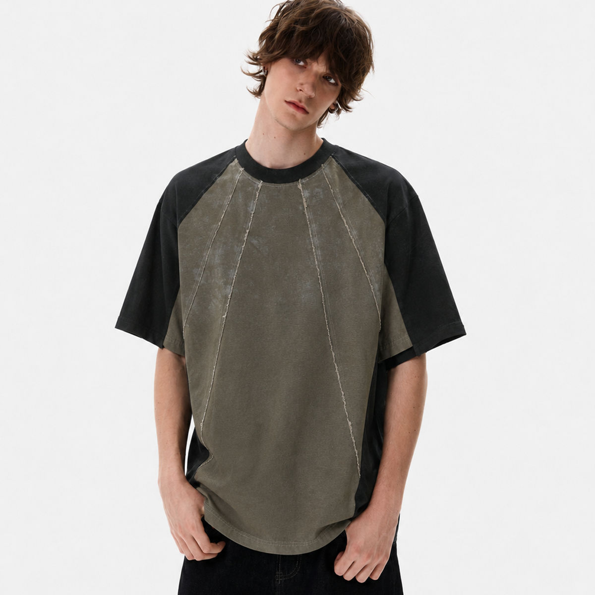 Vintage Washed Raw Seam Raglan T-Shirt - OMYGOODS