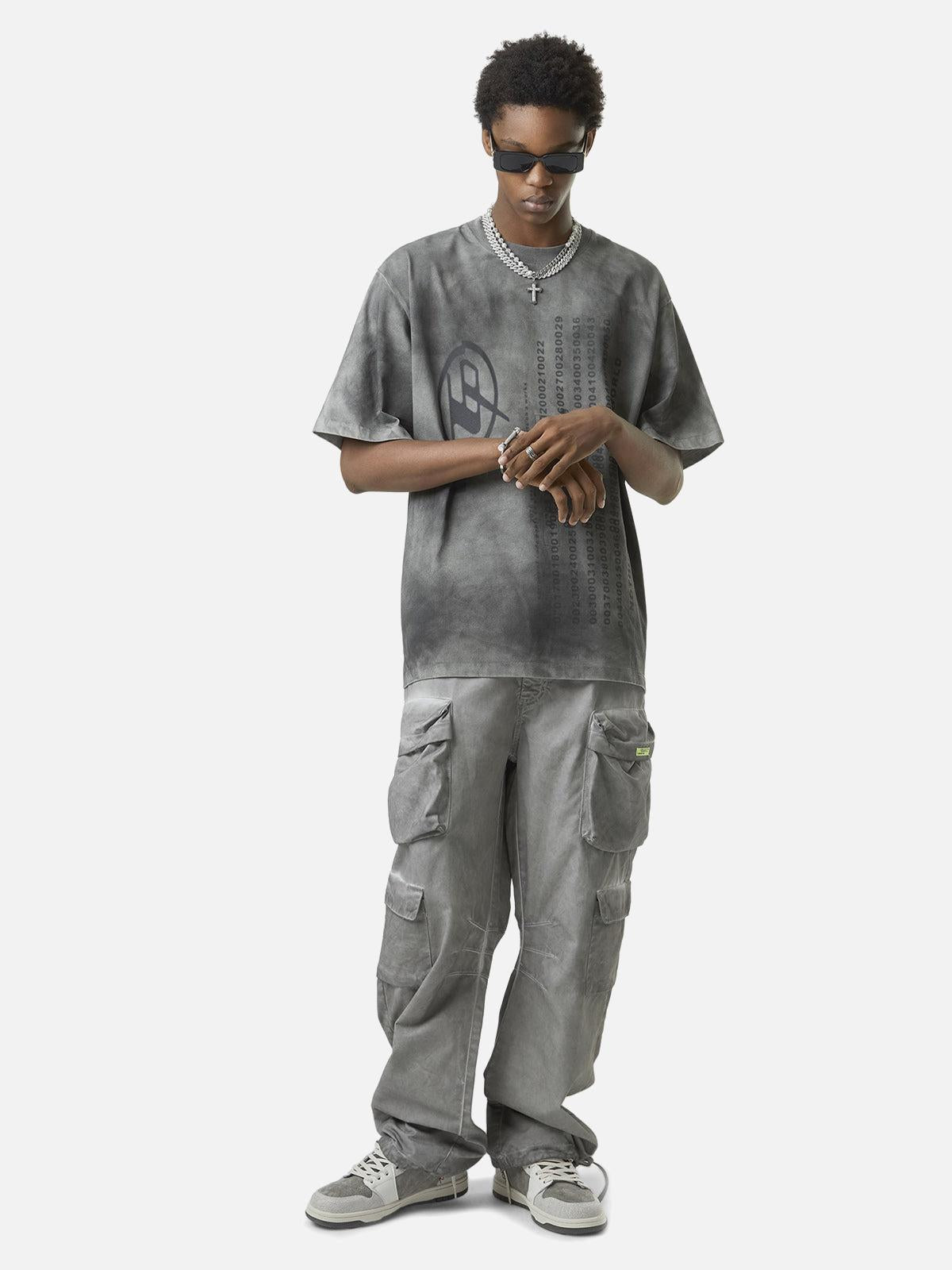 Omygoods Vintage Wasteland Style Multi Pocket Work Pants
