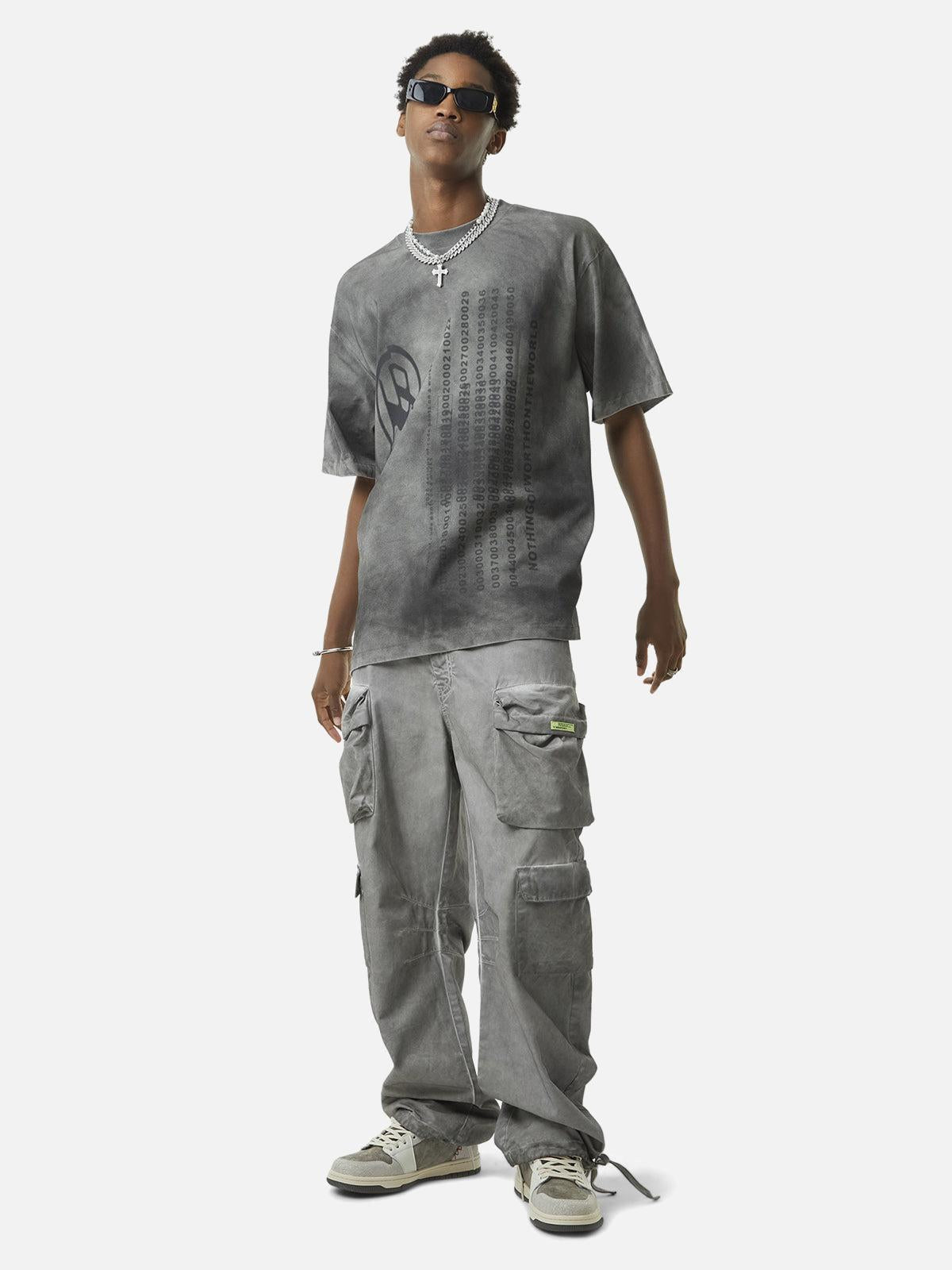 Omygoods Vintage Wasteland Style Multi Pocket Work Pants
