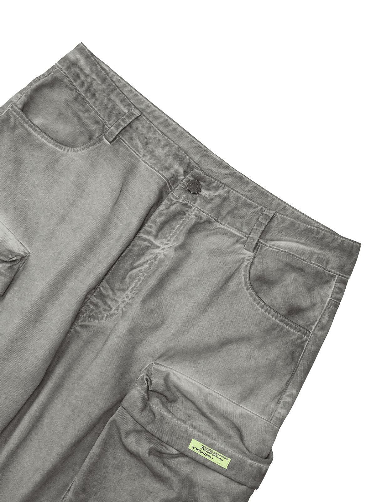 Omygoods Vintage Wasteland Style Multi Pocket Work Pants