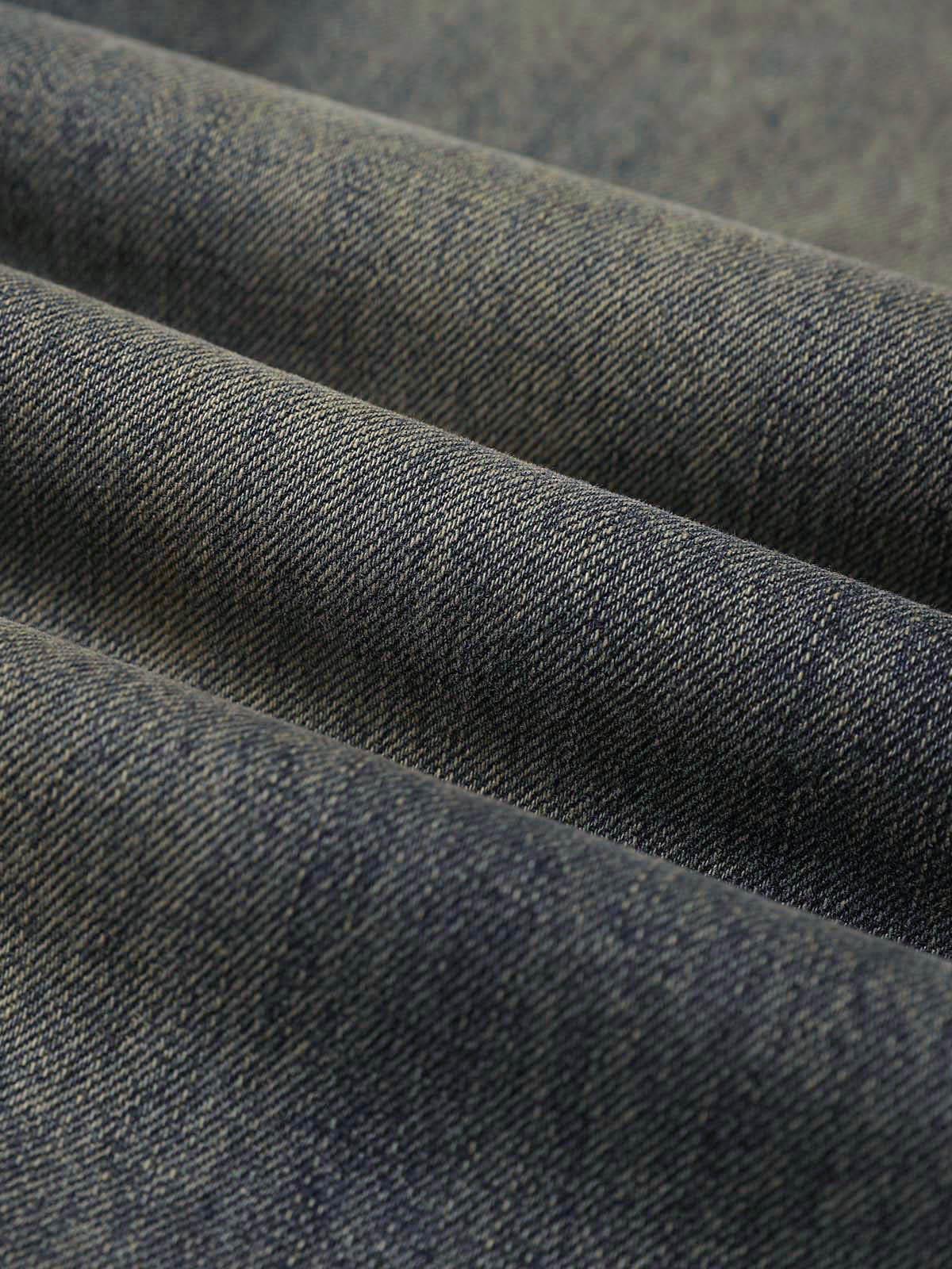 Omygoods Washed Dirty-Dye Straight Jeans