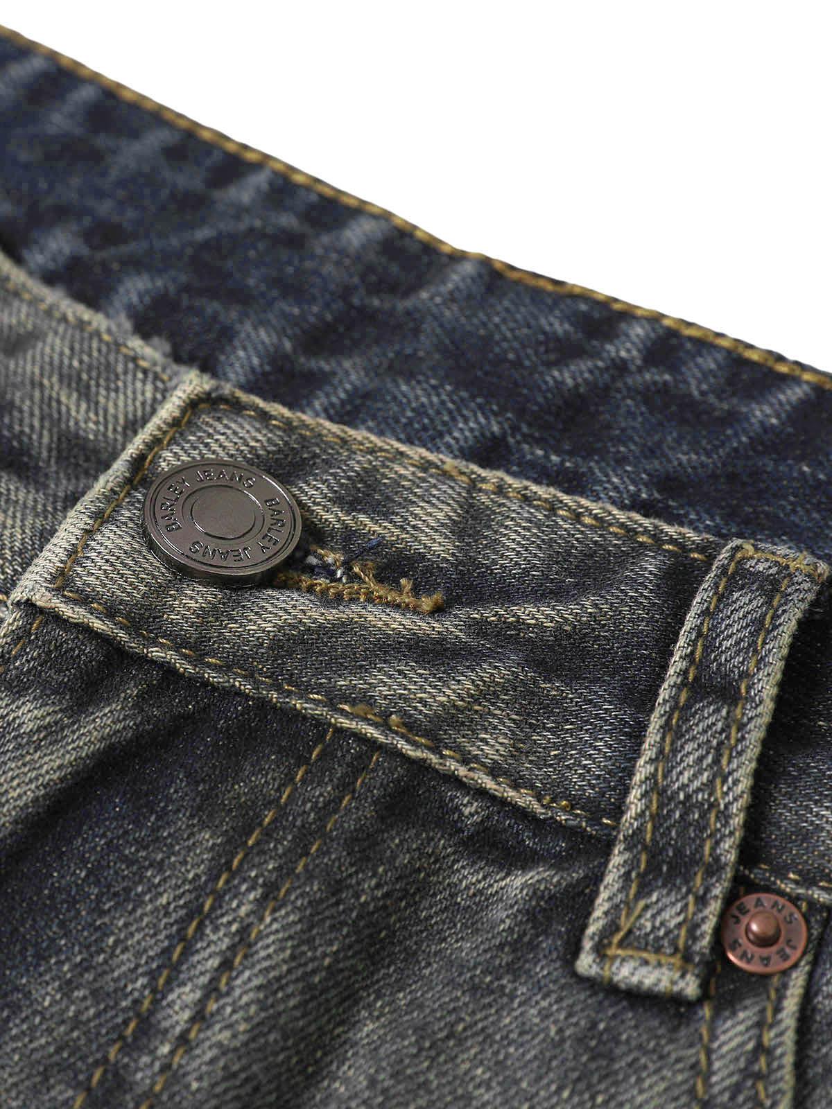 Omygoods Washed Dirty-Dye Straight Jeans