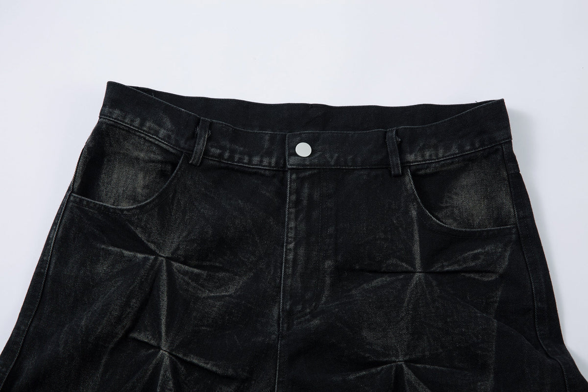 Washed Distressed Pleated | Baggy Jeans - OMYGOODS