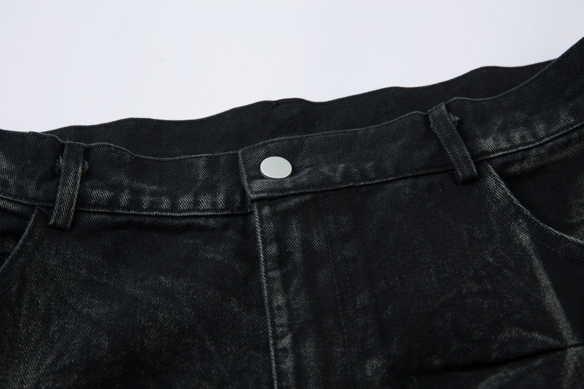Washed Distressed Pleated | Baggy Jeans - OMYGOODS