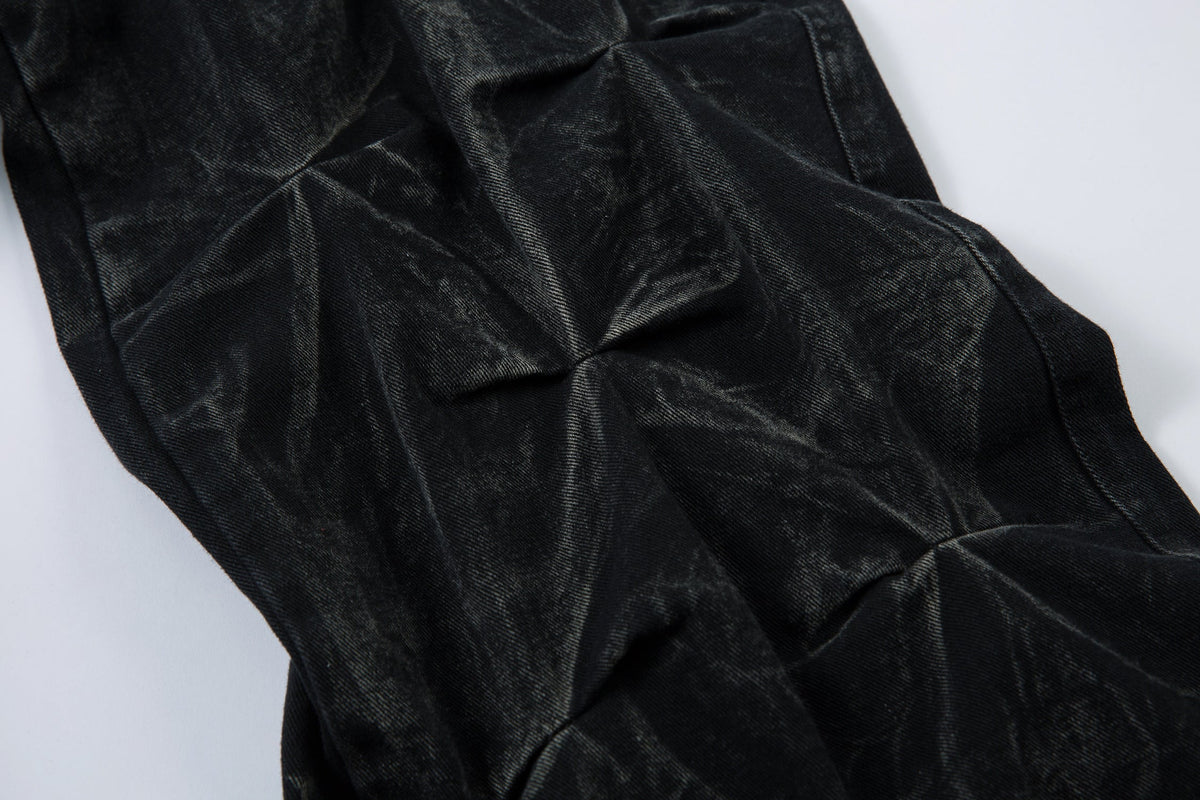 Washed Distressed Pleated | Baggy Jeans - OMYGOODS