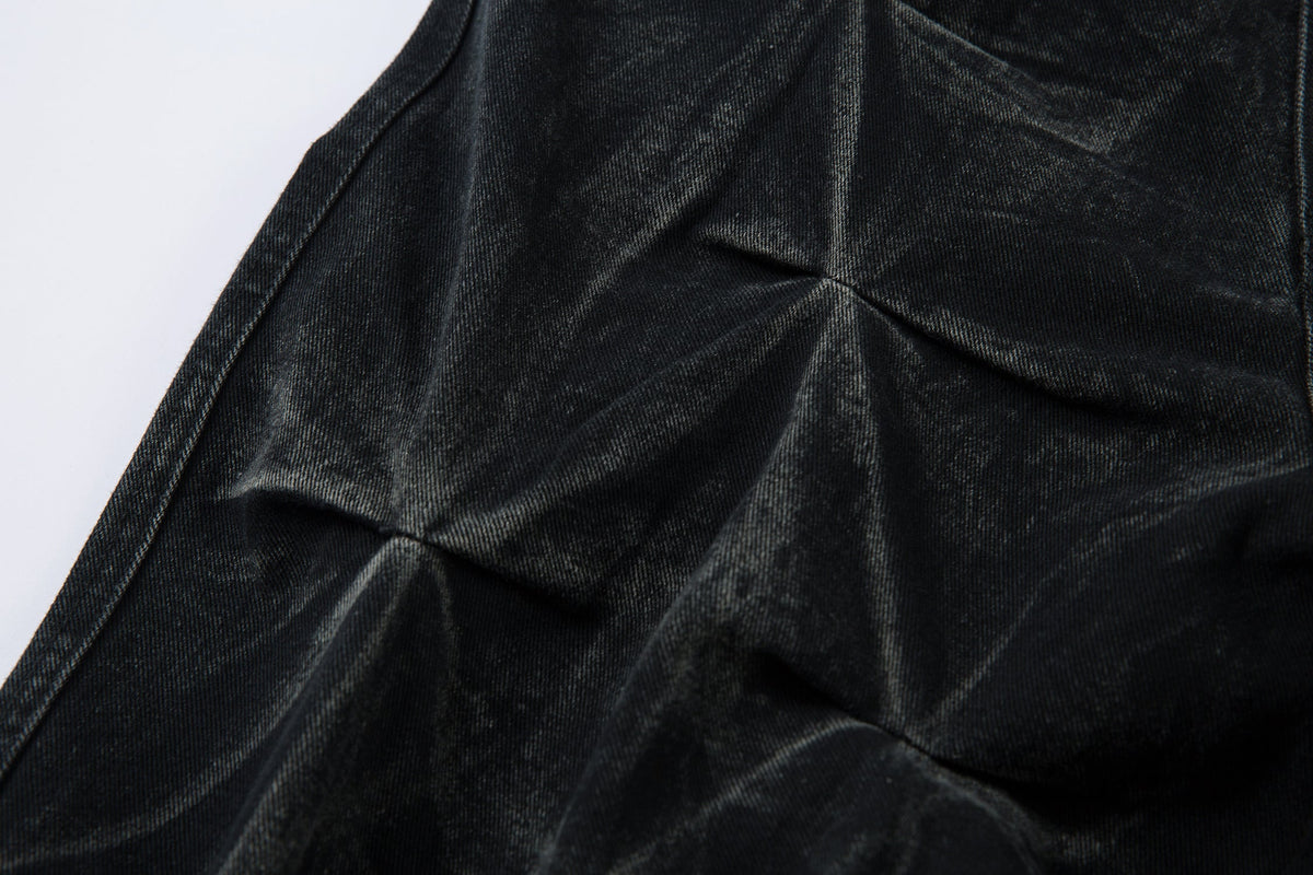 Washed Distressed Pleated | Baggy Jeans - OMYGOODS