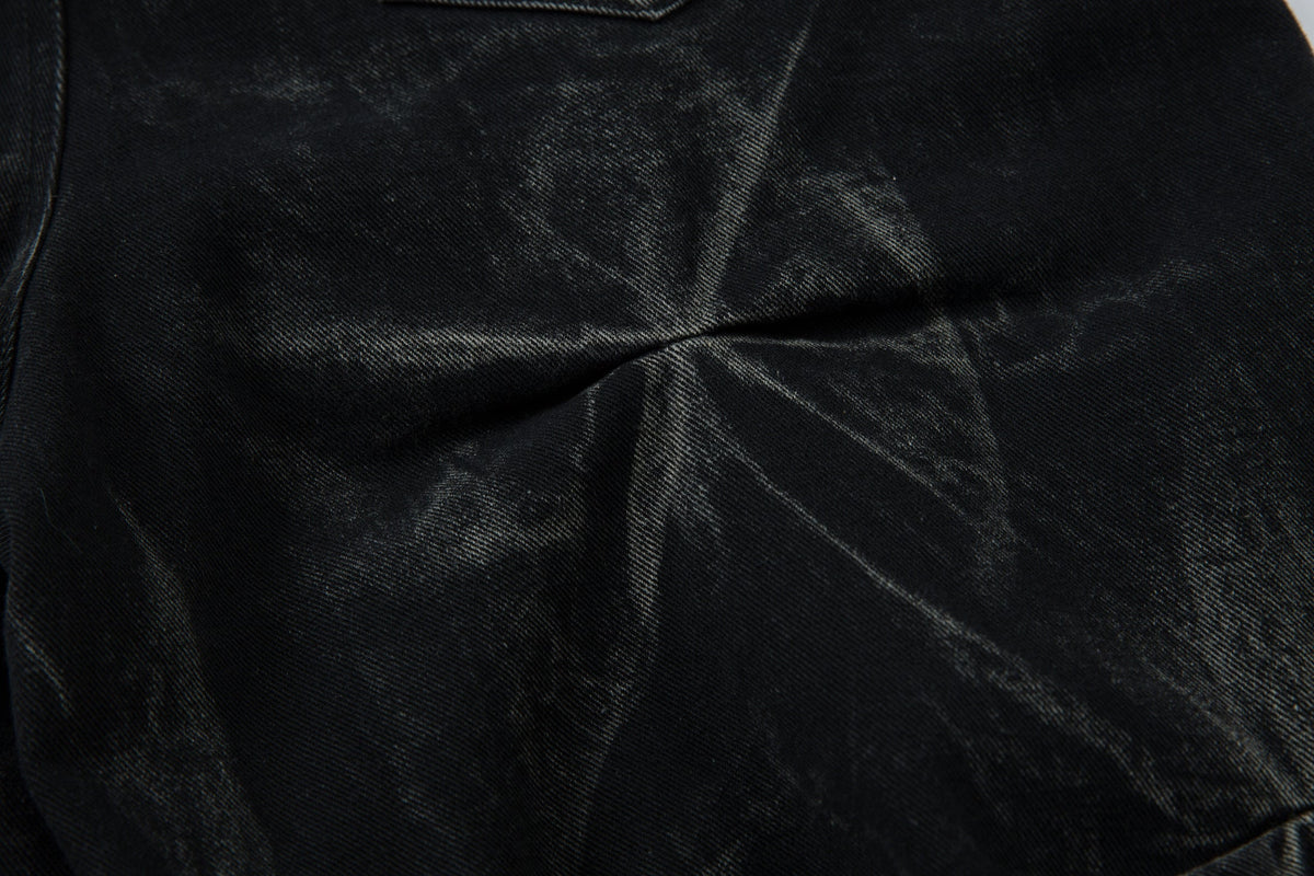 Washed Distressed Pleated | Baggy Jeans - OMYGOODS