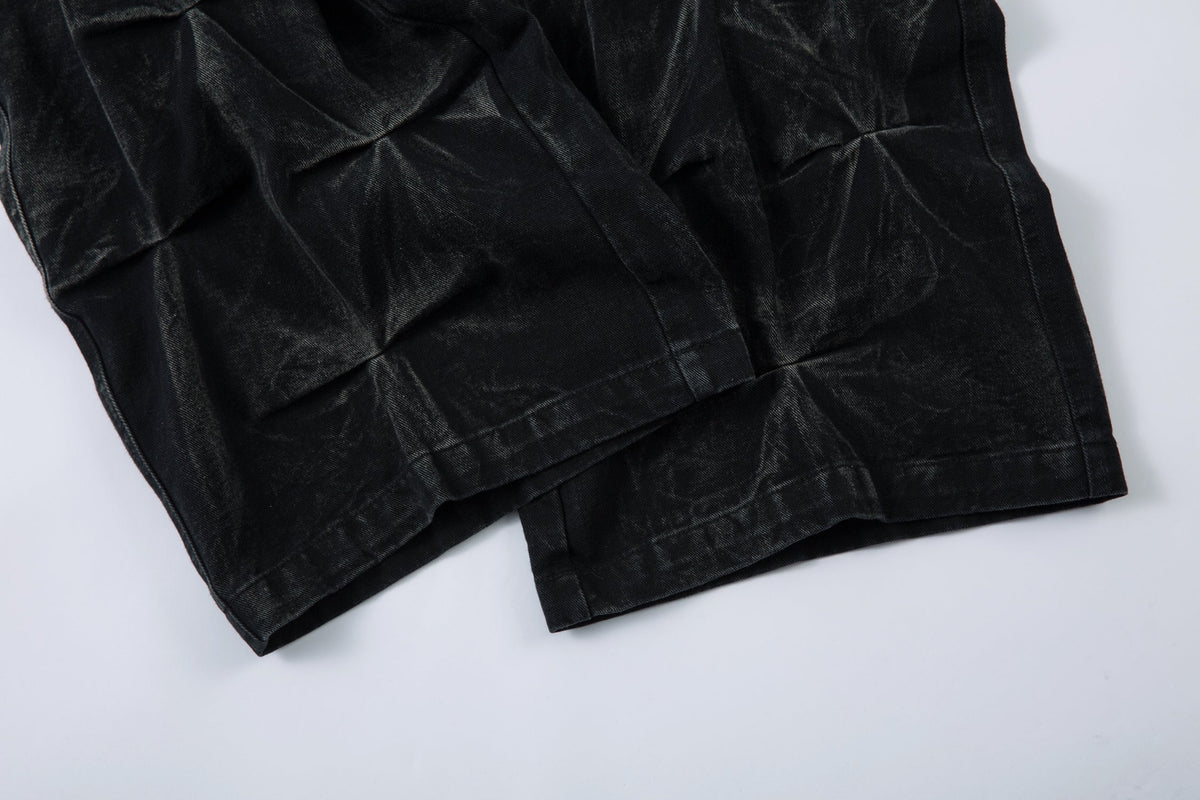 Washed Distressed Pleated | Baggy Jeans - OMYGOODS