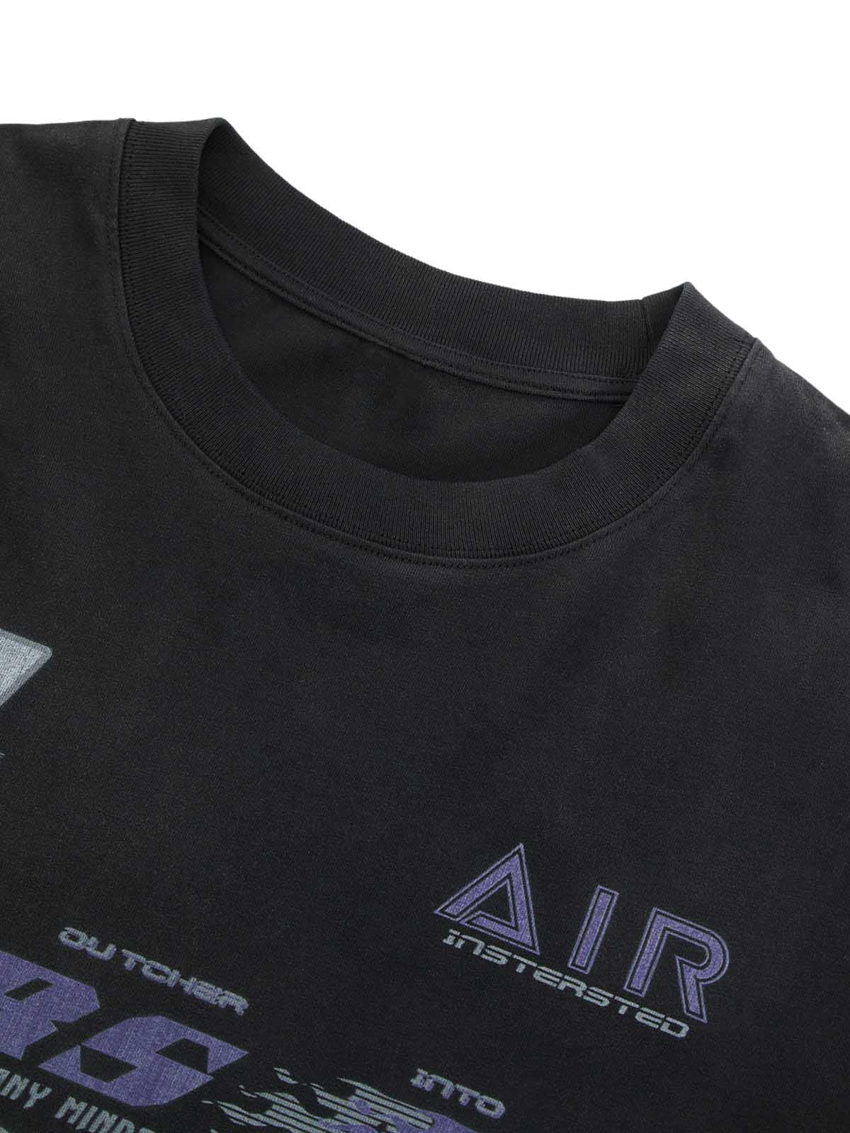 Omygoods Washed Edge Long Sleeve T-Shirt