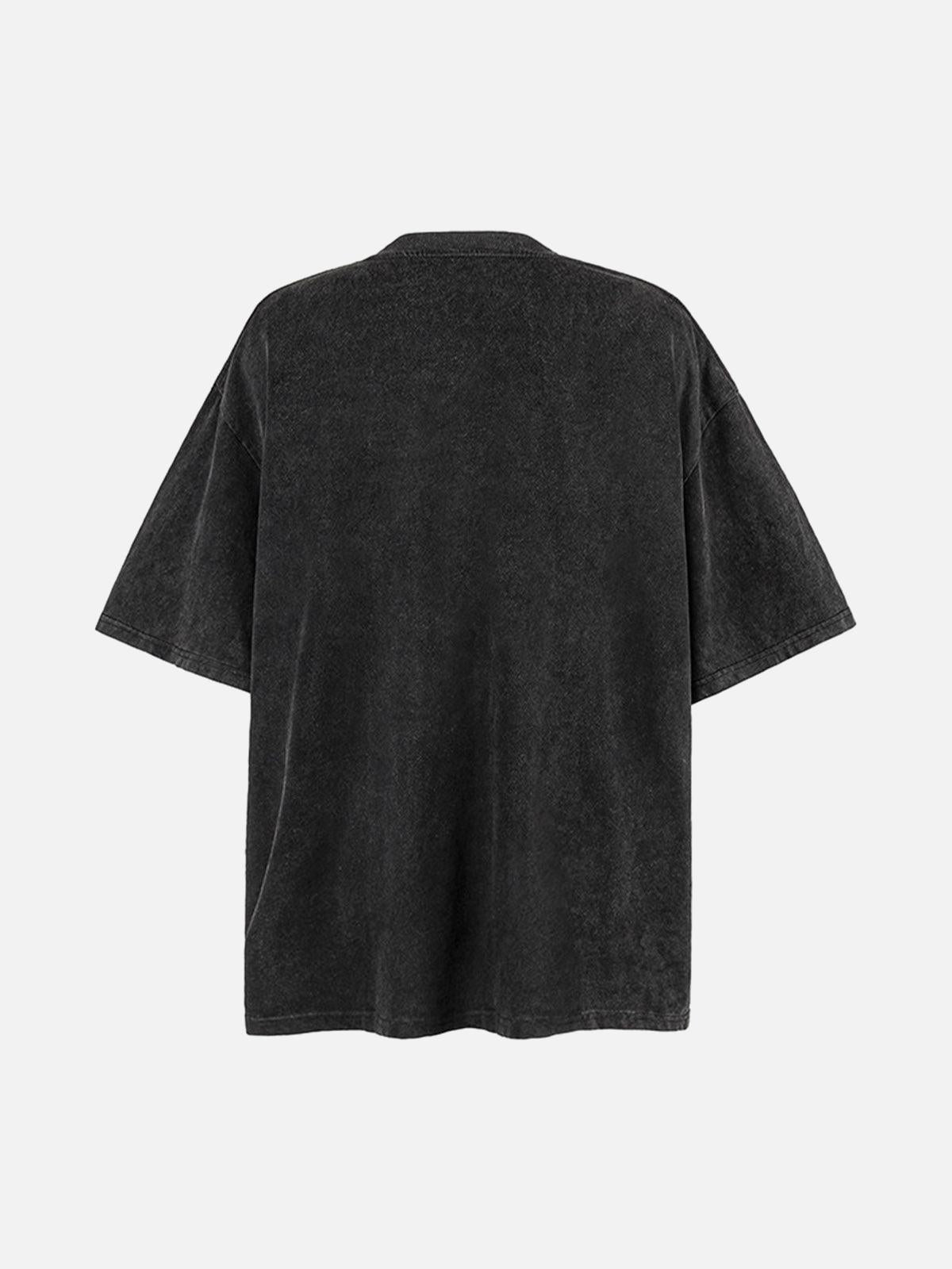Omygoods Washed Graphics Oversized T-Shirt