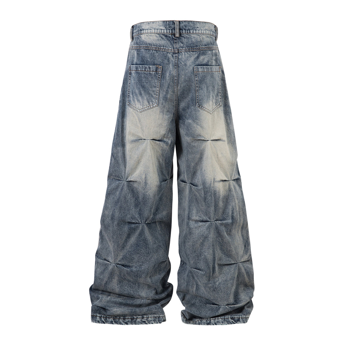 Washed Grid Pleat | Denim Jeans - OMYGOODS