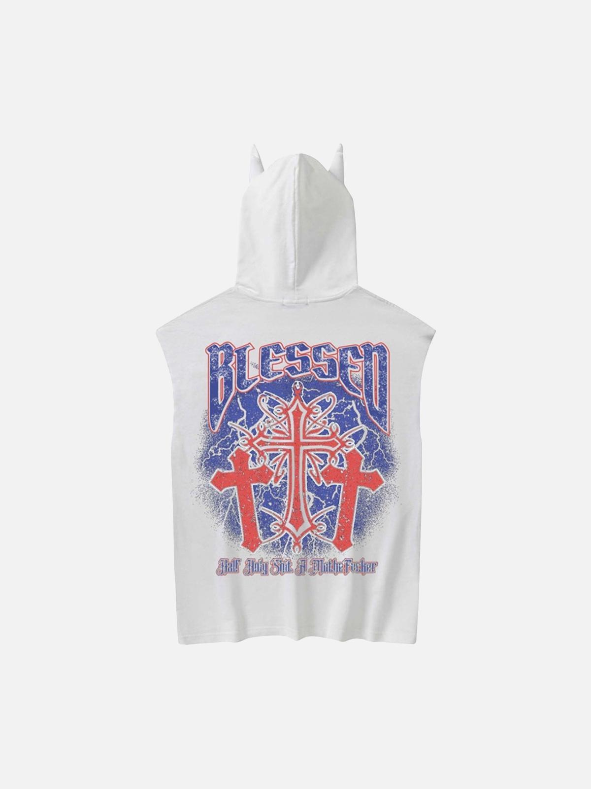 Omygoods Washed Hooded Cotton Undershirt