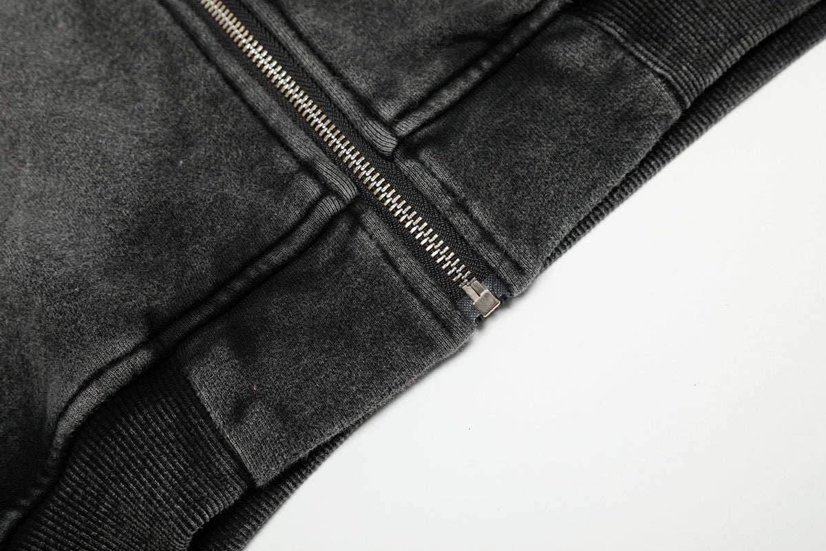 Washed | Oversized Zip Up Hoodie - OMYGOODS