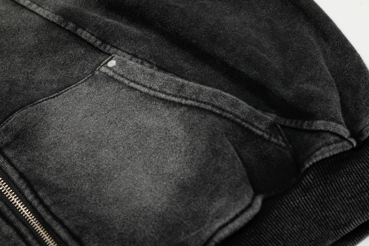 Washed | Oversized Zip Up Hoodie - OMYGOODS