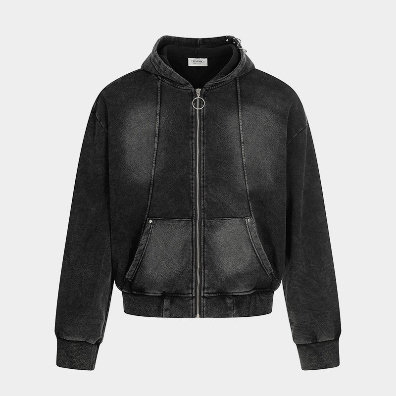 Washed | Oversized Zip Up Hoodie - OMYGOODS