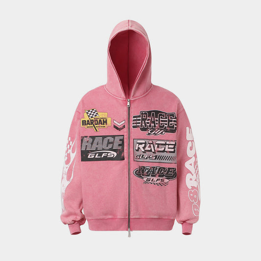 Washed Racing | Zip Up Hoodie - OMYGOODS