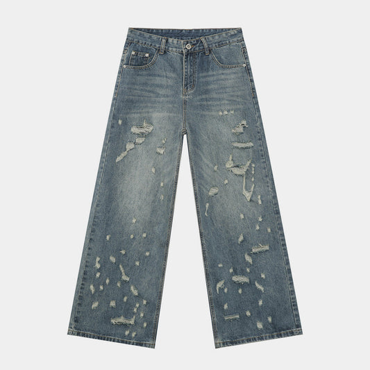 Washed Ripped | Straight Denim Jeans - OMYGOODS