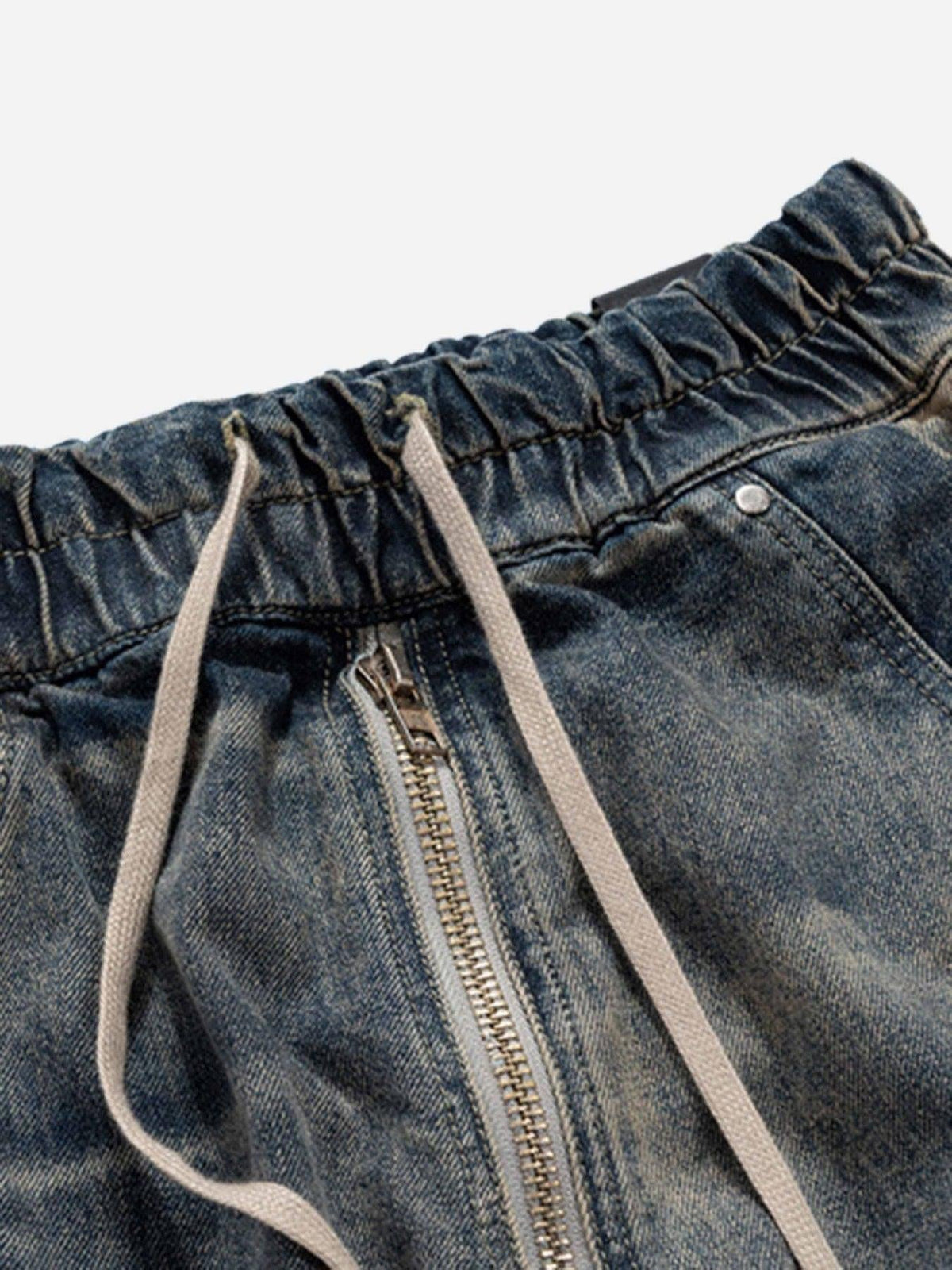 Omygoods Wide Leg Multi-Pocket Straight Leg Loose Jeans