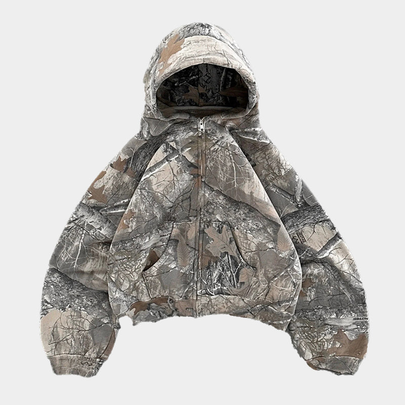 Woodland Spirit | Camouflage Zip-Up Hoodie - OMYGOODS