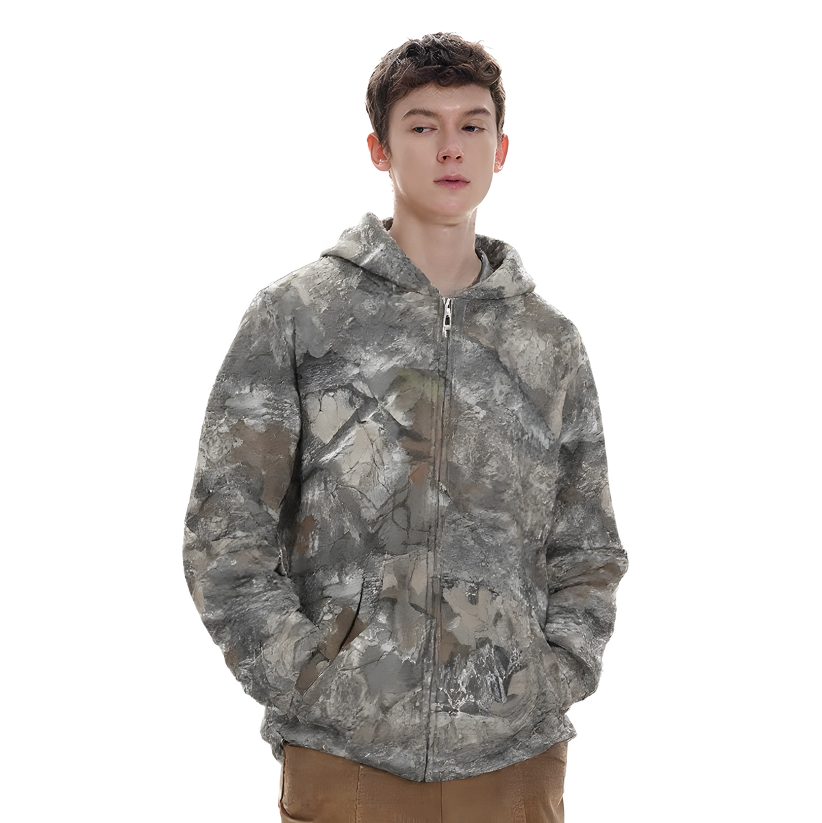 Woodland Spirit | Camouflage Zip-Up Hoodie - OMYGOODS