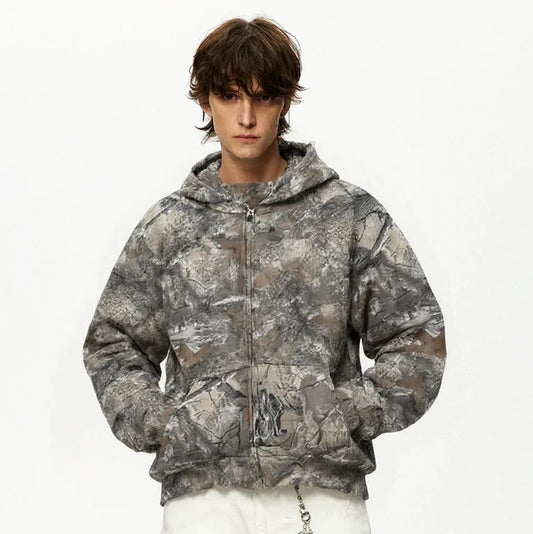 Woodland Spirit | Camouflage Zip-Up Hoodie - OMYGOODS