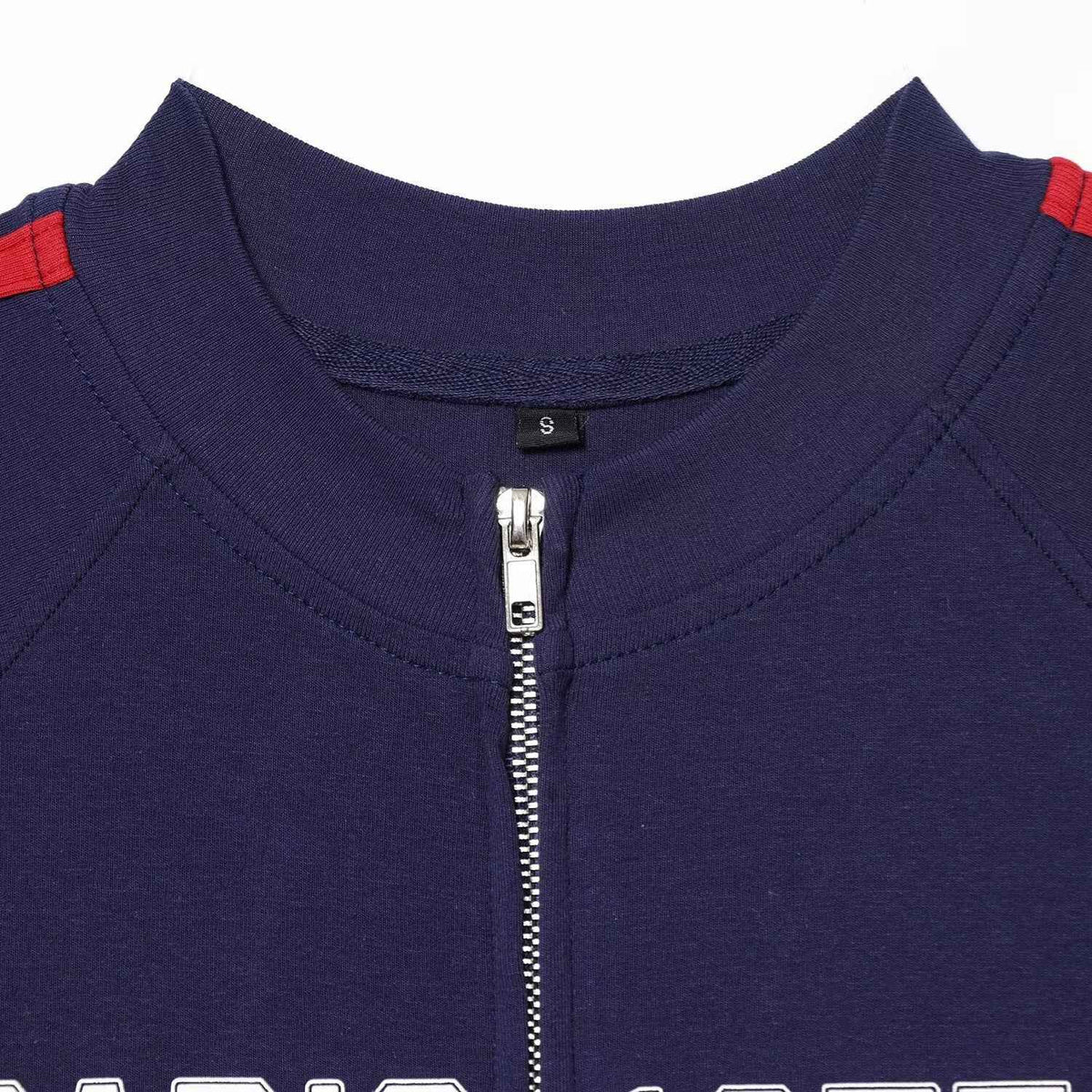 Zipper embellished printed top